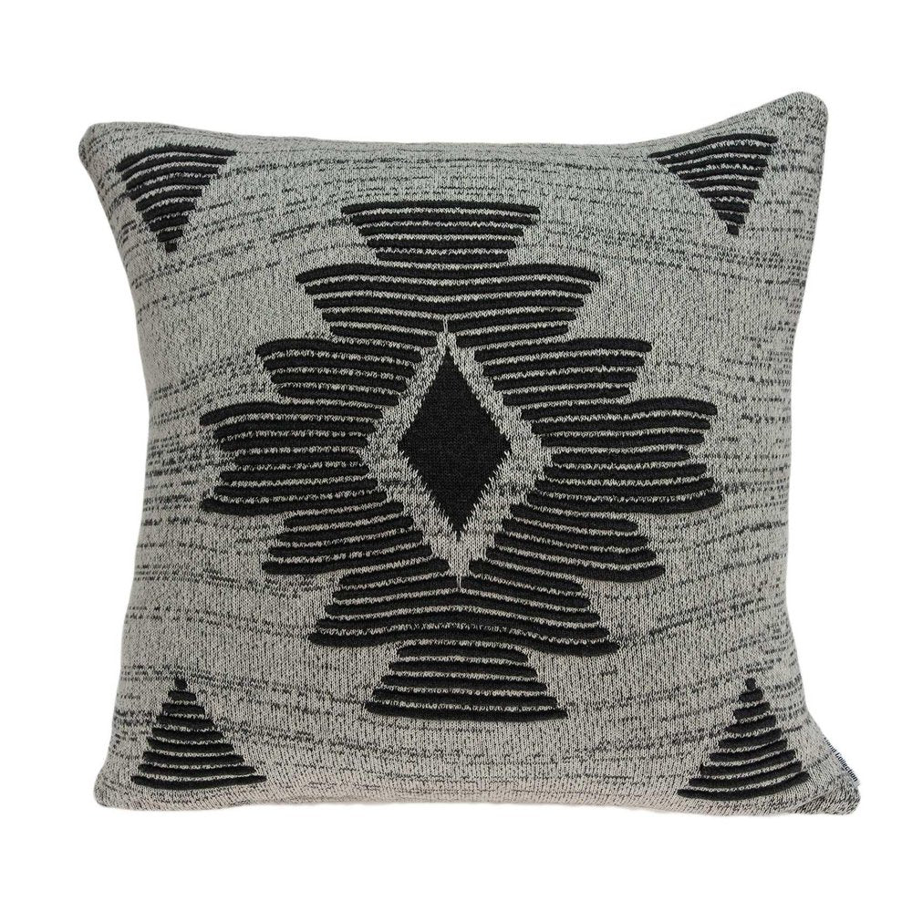20" X 7" X 20" Southwest Gray Cotton Pillow Cover With Poly Insert — view 1