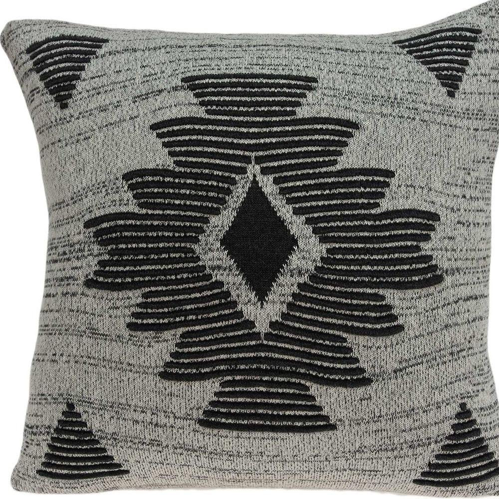 20" X 7" X 20" Southwest Gray Cotton Pillow Cover With Poly Insert — view 8