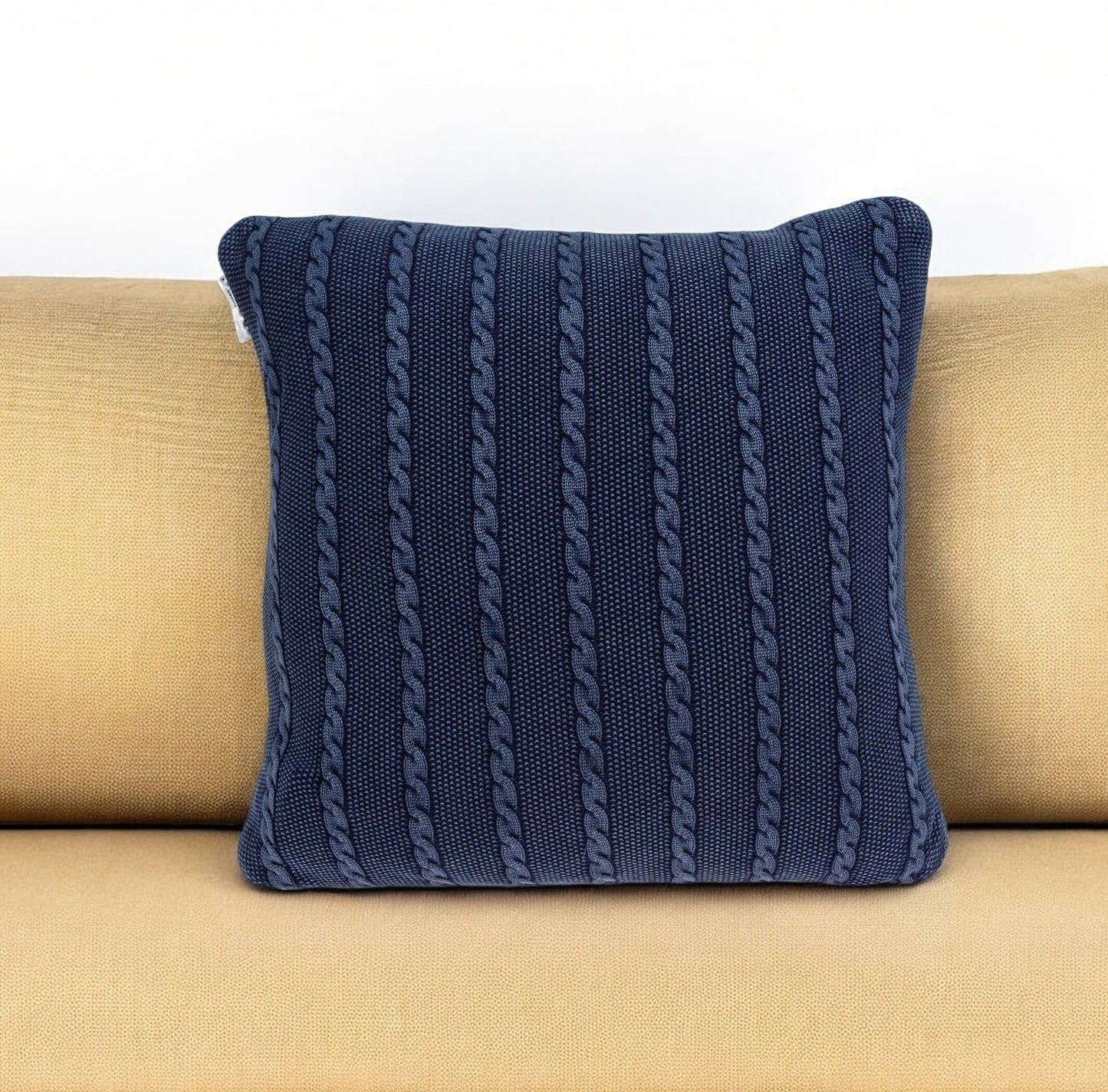 18" X 5" X 18" Transitional Blue Pillow Cover With Poly Insert 5.0" (L) x 18.0" (W) x 18.0" (H)