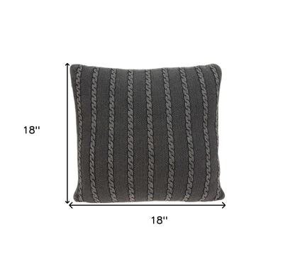 Charcoal Pillow Cover With Insert