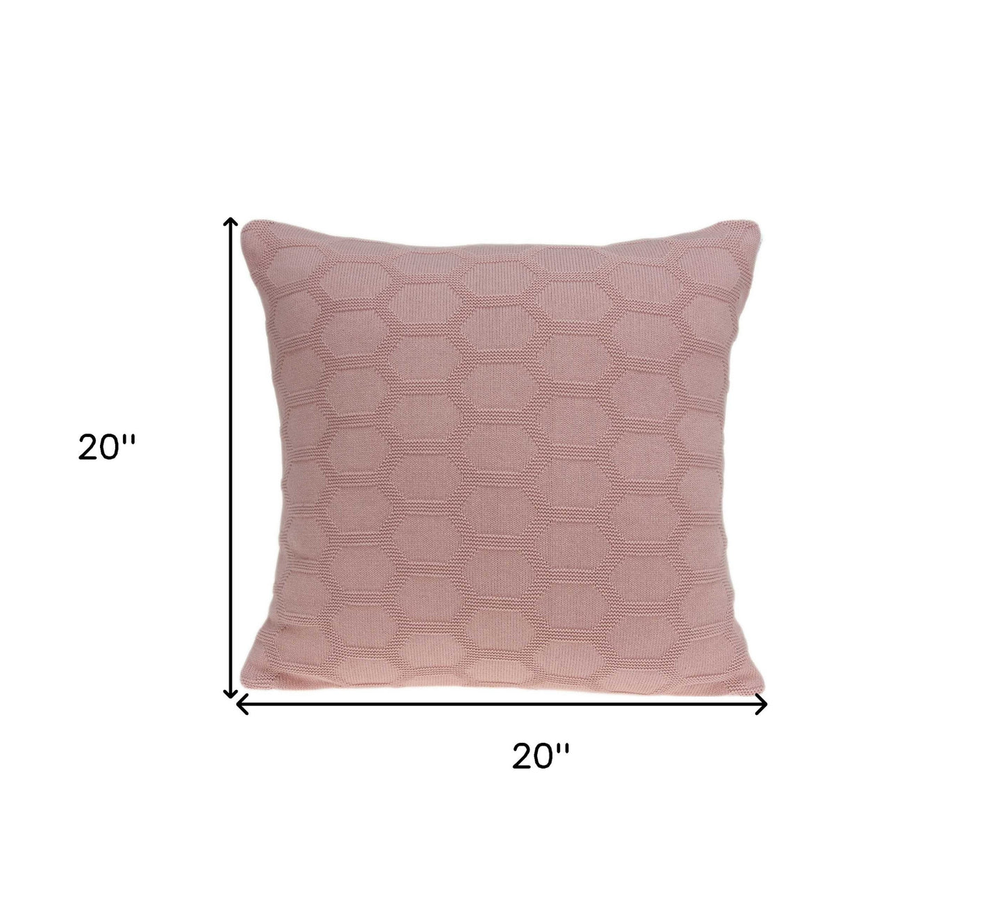 20" X 7" X 20" Transitional Pink Pillow Cover With Poly Insert