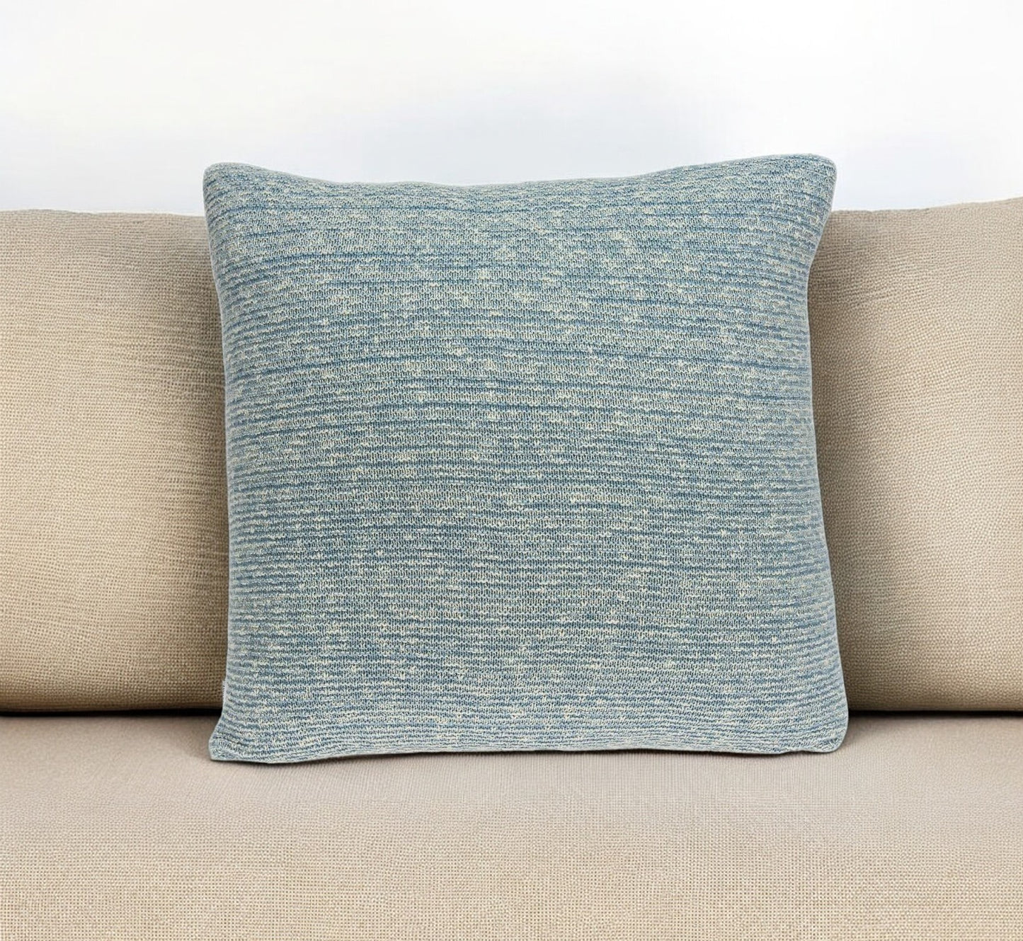 20" Aqua Teal Woven Cotton Blend Throw Pillow