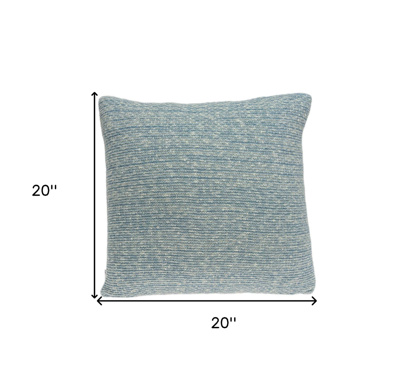 20" Aqua Teal Woven Cotton Blend Throw Pillow