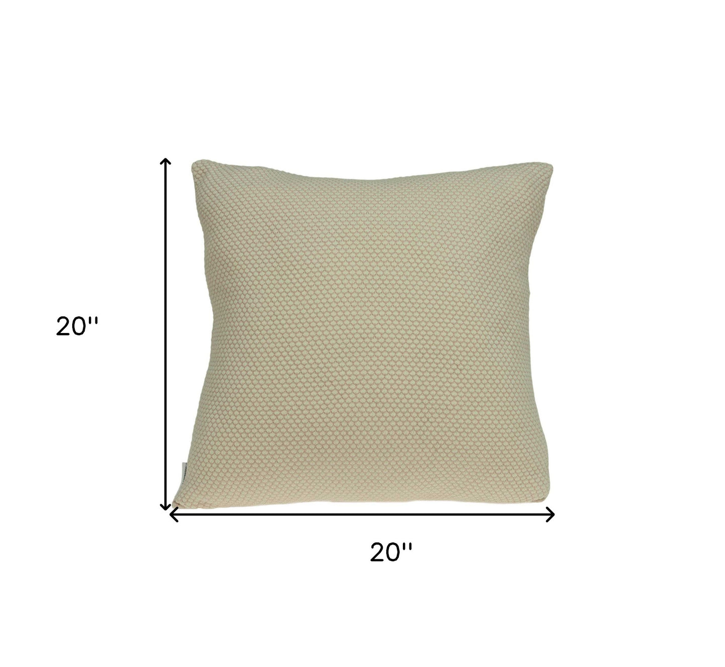 20" X 7" X 20" Beautiful Transitional Tan Pillow Cover With Poly Insert