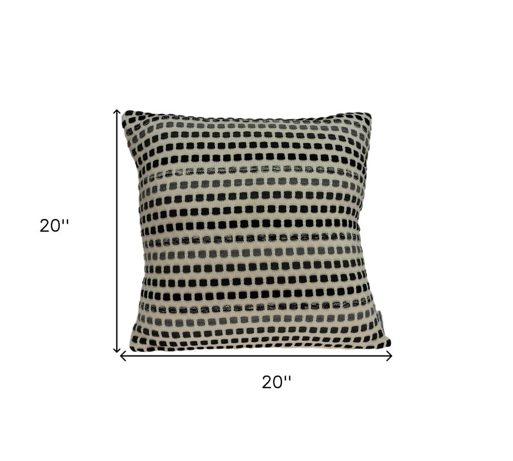 20" X 7" X 20" Elegant Transitional Tan Cotton Pillow Cover With Poly Insert — view 5