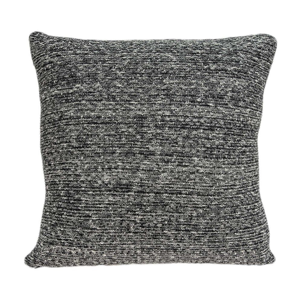 20" Charcoal Woven Cotton Blend Throw Pillow — view 2