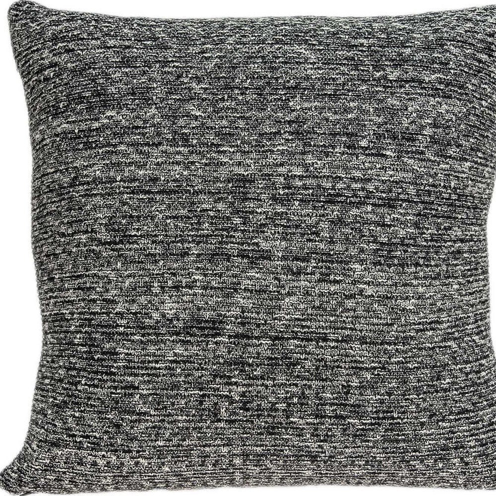 20" Charcoal Woven Cotton Blend Throw Pillow — view 7