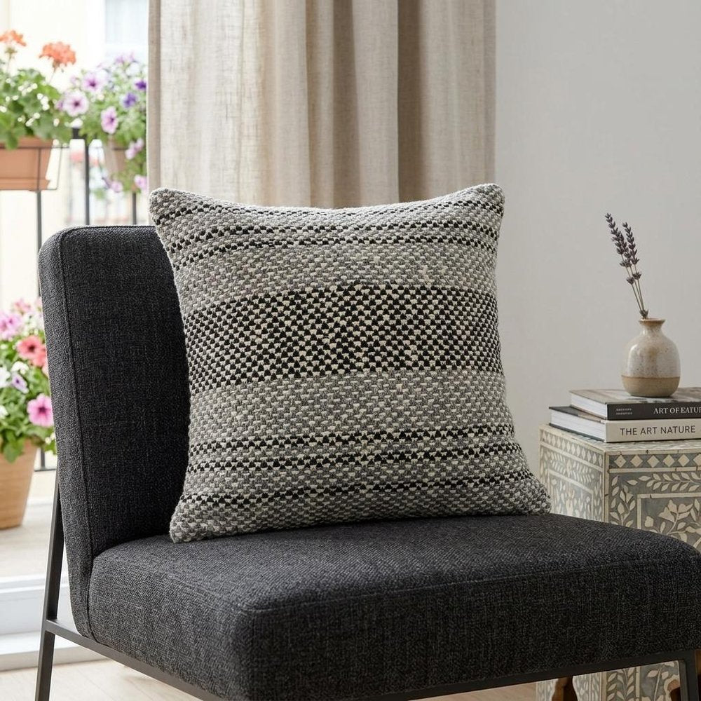 20" X 7" X 20" Stunning Transitional Gray Accent Pillow Cover With Poly Insert — view 7