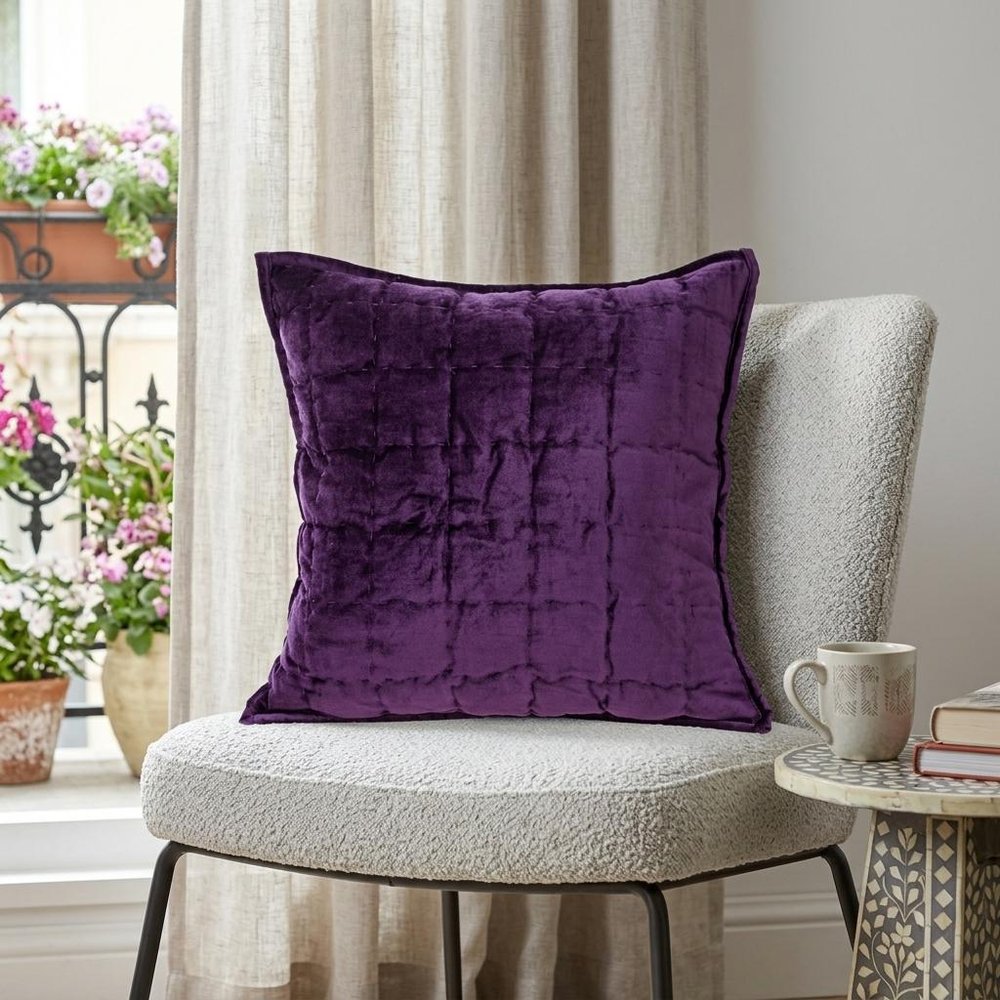 20" X 20" Purple Cotton Blend Zippered Pillow — view 9