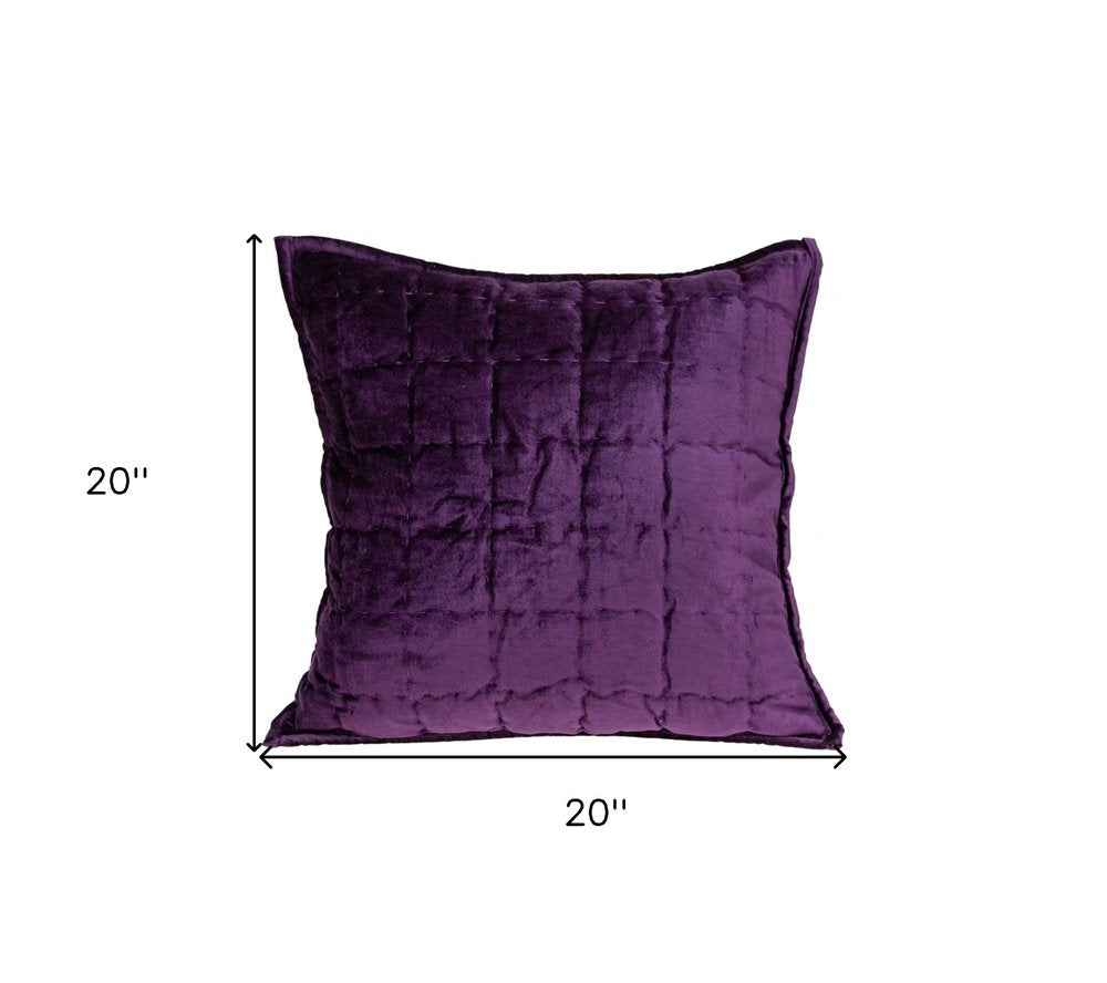 20" X 20" Purple Cotton Blend Zippered Pillow — view 6
