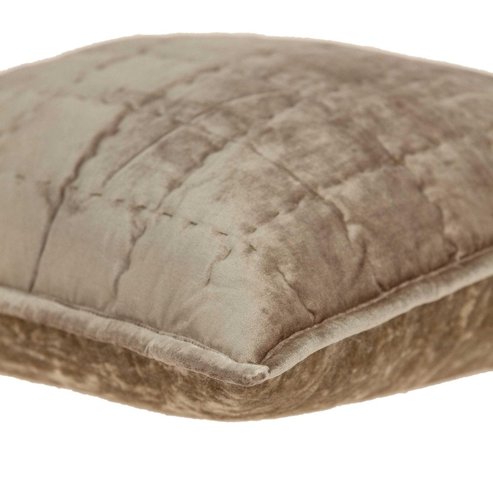 20" X 7" X 20" Transitional Taupe Solid Quilted Pillow Cover With Poly Insert — view 3
