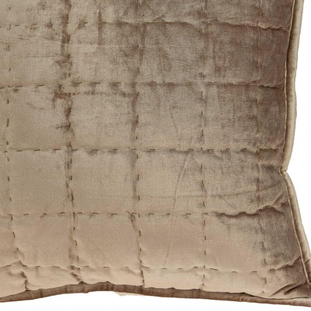 20" X 7" X 20" Transitional Taupe Solid Quilted Pillow Cover With Poly Insert — view 6