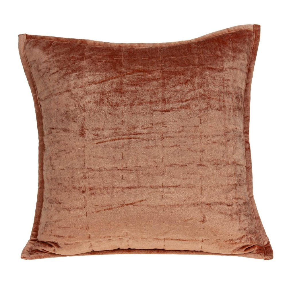 20" X 7" X 20" Transitional Orange Solid Quilted Pillow Cover With Poly Insert — view 1