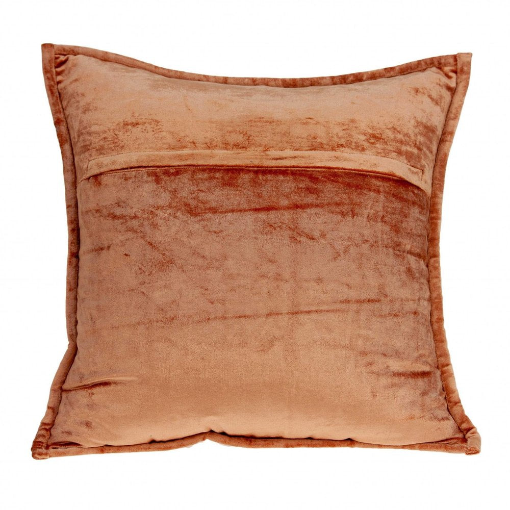 20" X 7" X 20" Transitional Orange Solid Quilted Pillow Cover With Poly Insert — view 2