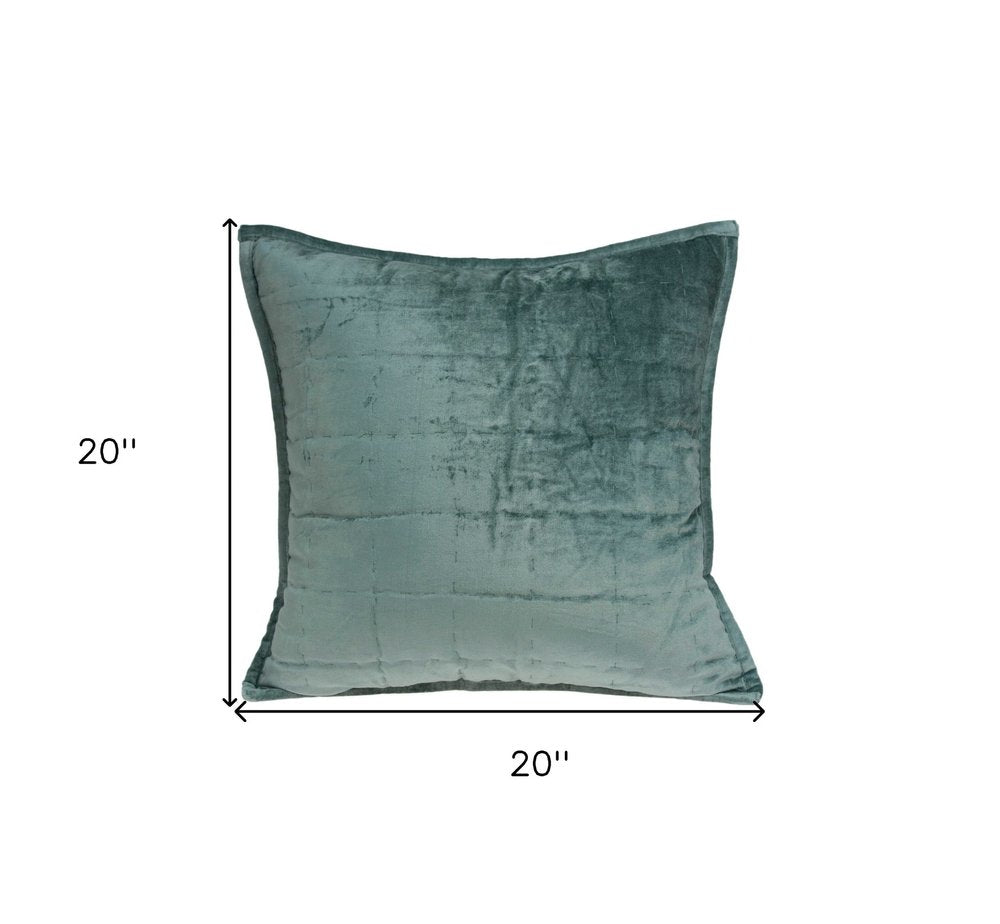 20" X 7" X 20" Transitional Sea Foam Solid Quilted Pillow Cover With Poly Insert — view 6