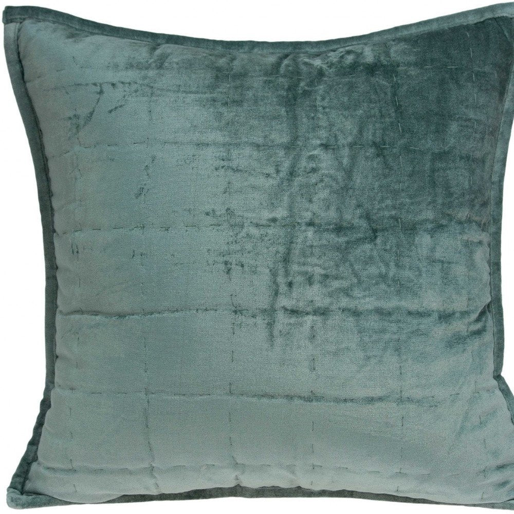 20" X 7" X 20" Transitional Sea Foam Solid Quilted Pillow Cover With Poly Insert — view 8