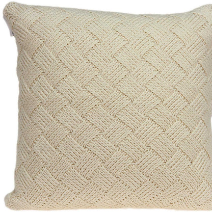 20" X 7" X 20" Transitional Beige Pillow Cover With Poly Insert