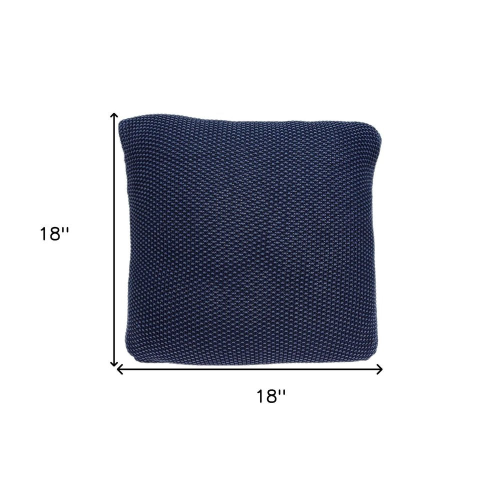 18" X 5" X 18" Transitional Blue Pillow Cover With Poly Insert — view 6