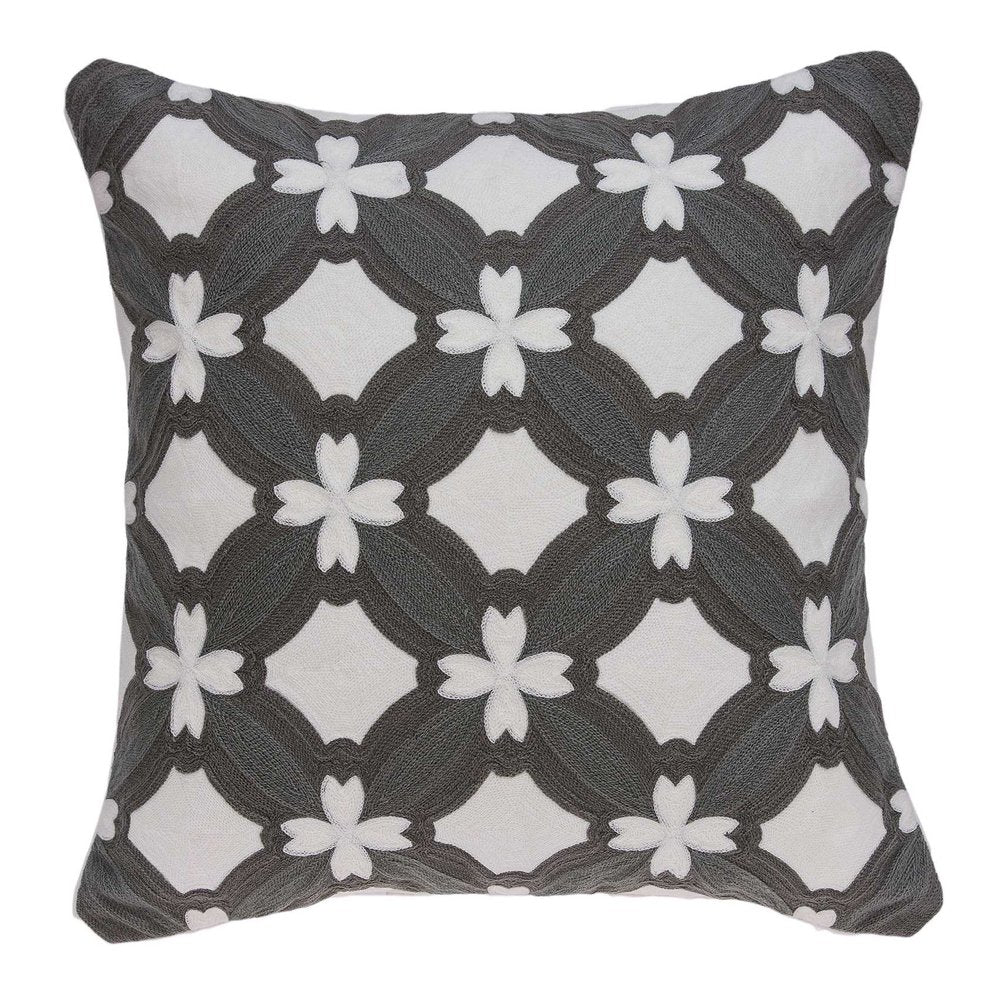 20" X 7" X 20" Transitional Gray And White Pillow Cover With Poly Insert — view 1