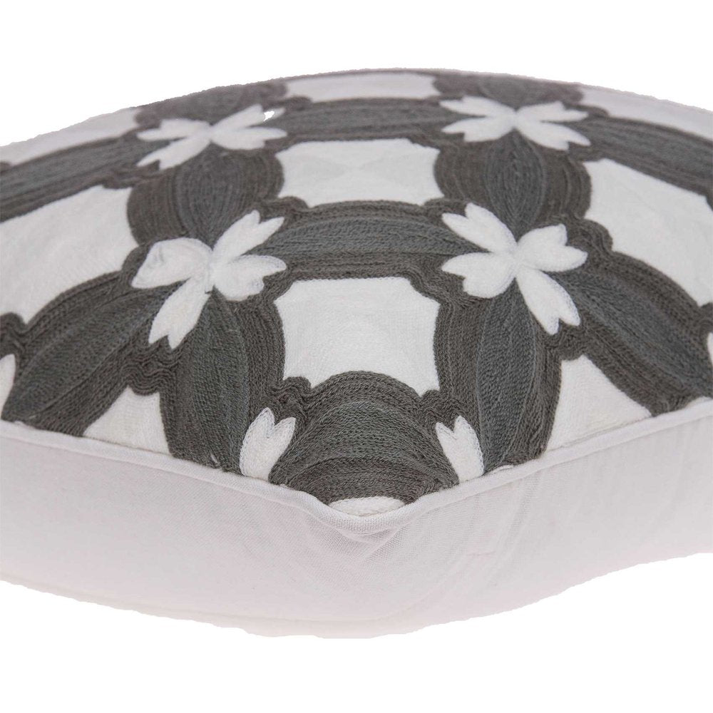 20" X 7" X 20" Transitional Gray And White Pillow Cover With Poly Insert — view 4