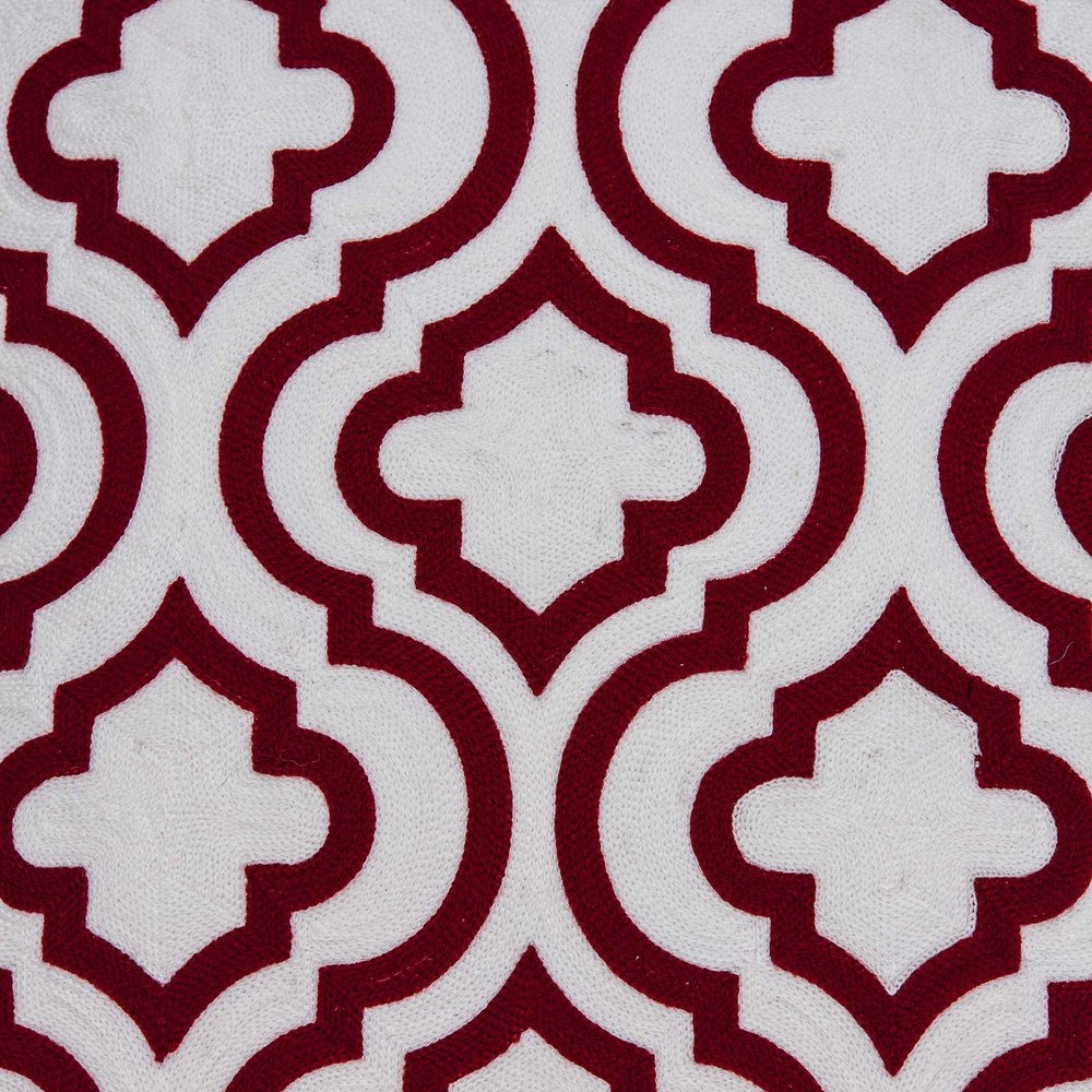 20" X 7" X 20" Transitional Red And White Accent Pillow Cover With Poly Insert — view 5