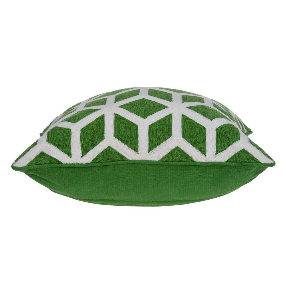 20" Green and White Throw Pillow — view 3