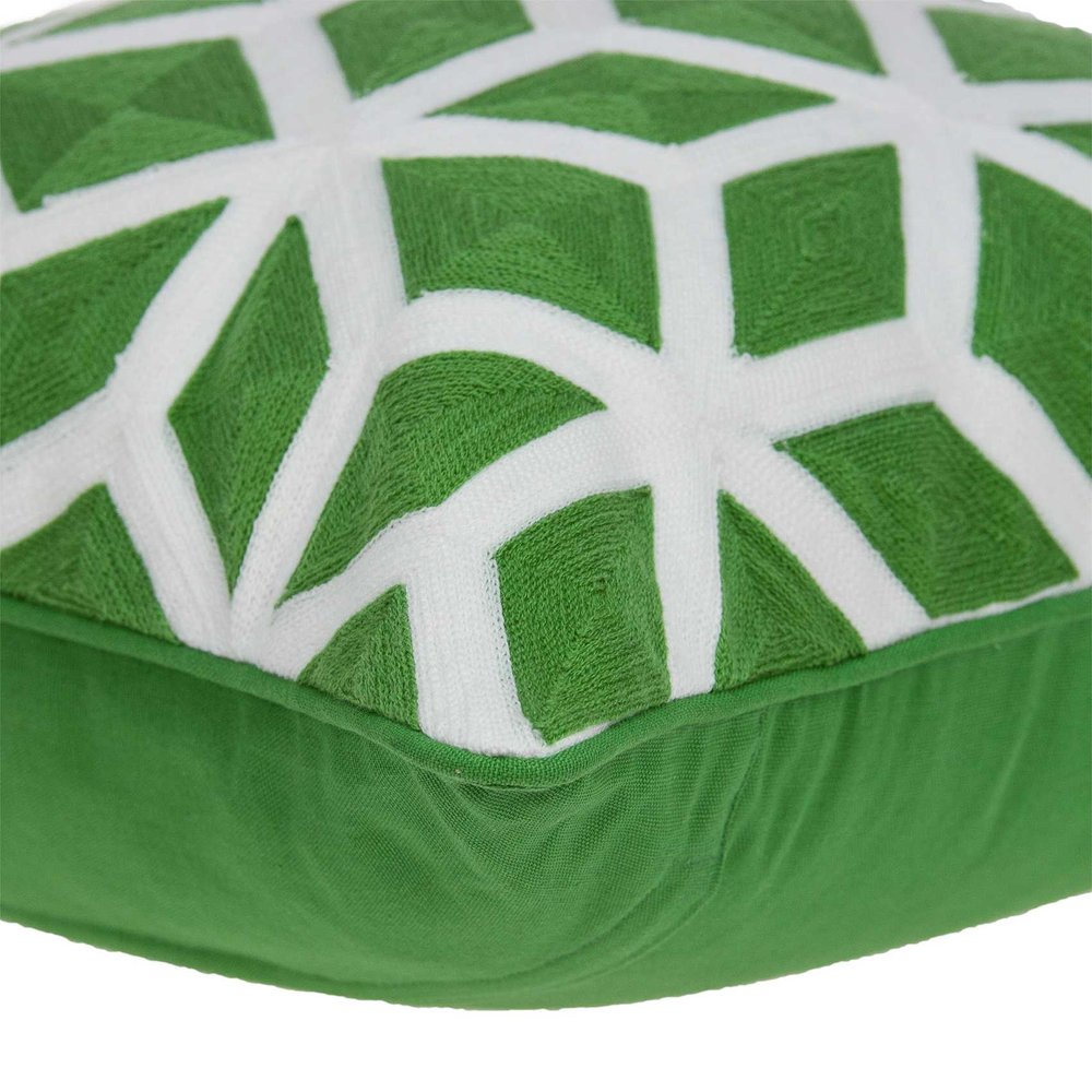 20" Green and White Throw Pillow — view 4