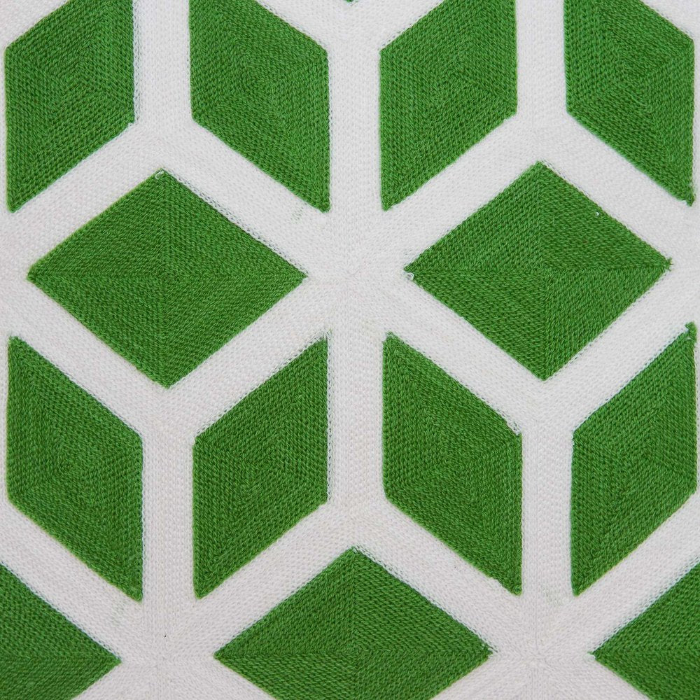 20" Green and White Throw Pillow — view 5