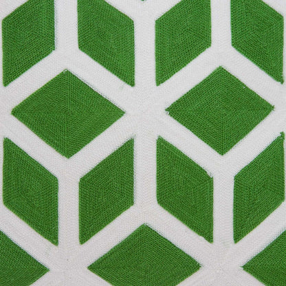 20" Green and White Throw Pillow