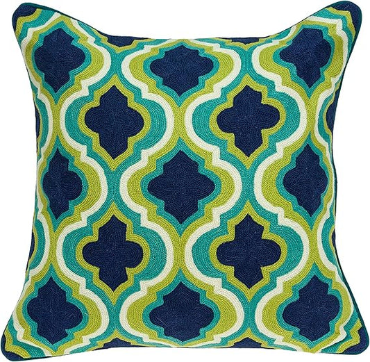 20" X 7" X 20" Handmade Traditional Multicolored Pillow Cover With Poly Insert