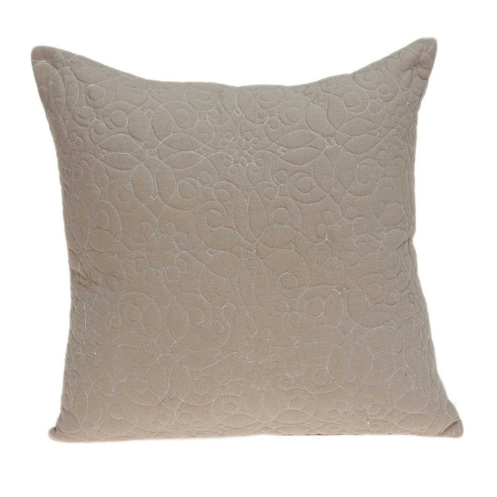 20" Tan Swirl Cotton Throw Pillow — view 1