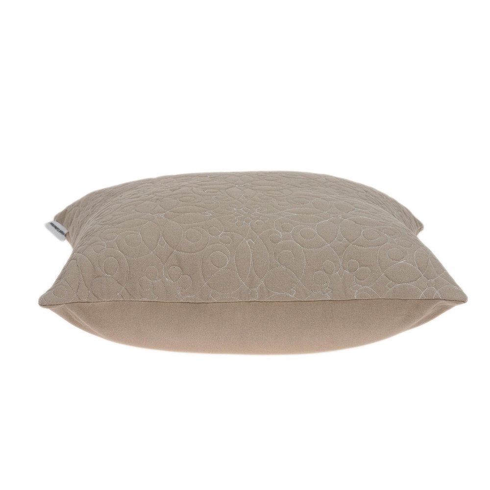 20" Tan Swirl Cotton Throw Pillow — view 3