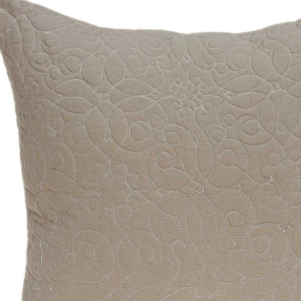 20" Tan Swirl Cotton Throw Pillow — view 6