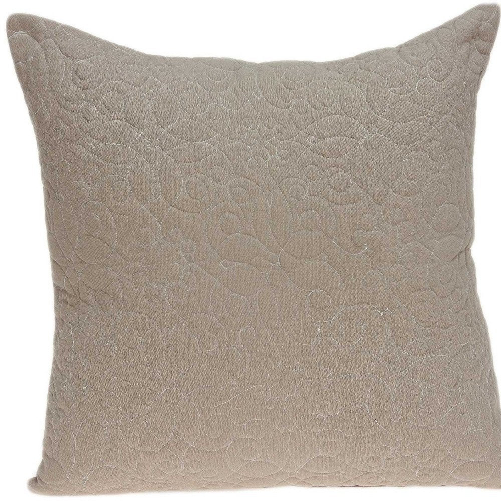 20" Tan Swirl Cotton Throw Pillow — view 7
