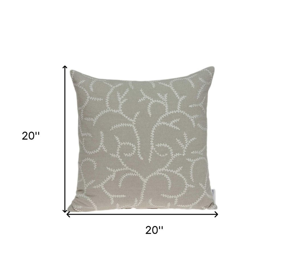 20" X 7" X 20" Elegant Transitional Beige Pillow Cover With Poly Insert — view 6