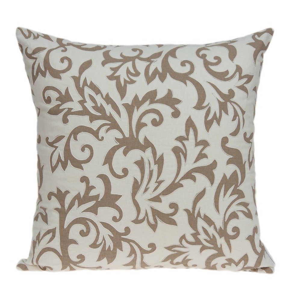 20" Beige Cotton Throw Pillow Cover — view 1