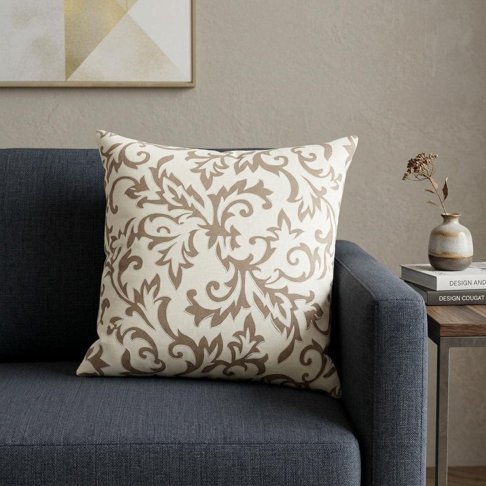 20" Beige Cotton Throw Pillow Cover — view 5