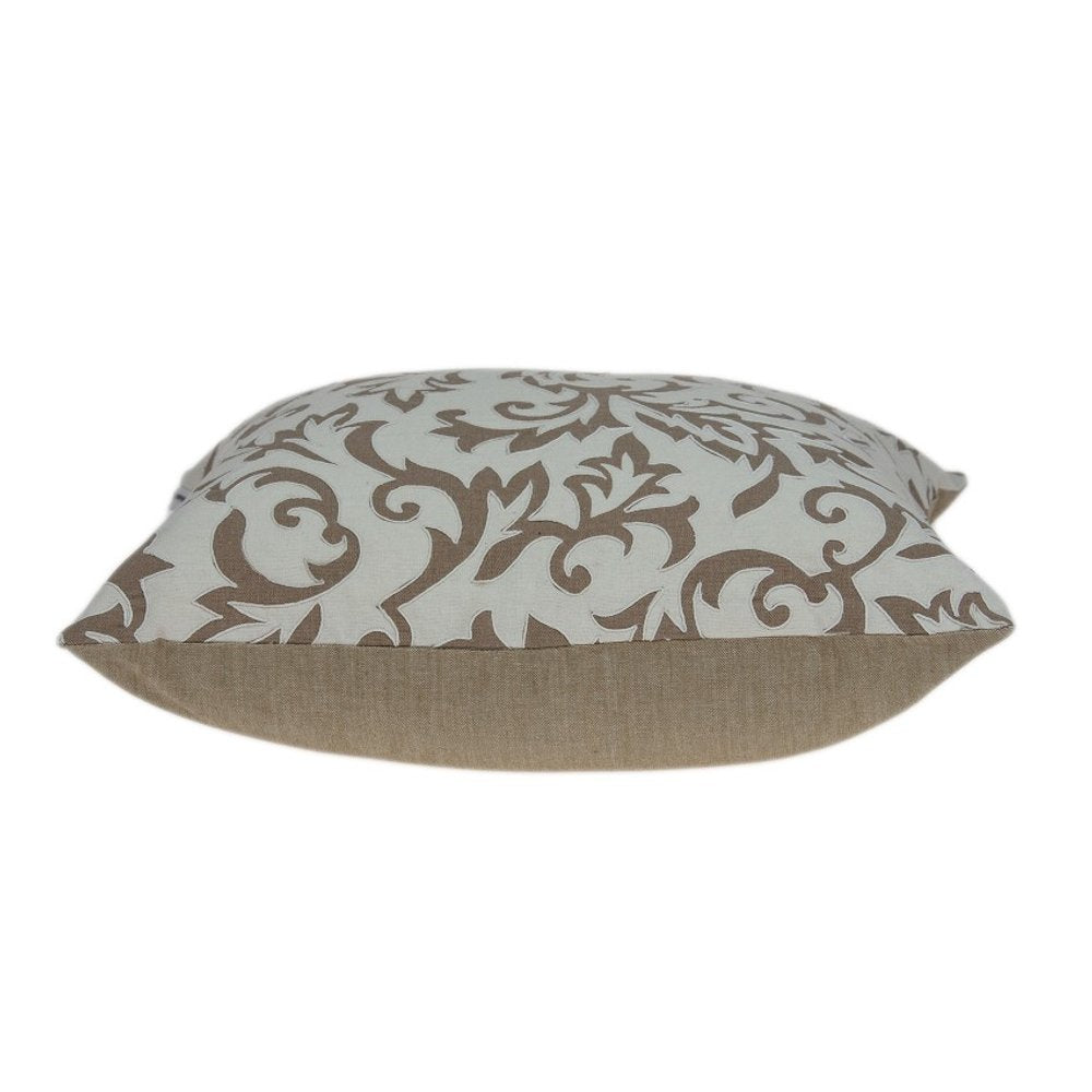 20" Beige Cotton Throw Pillow Cover — view 2