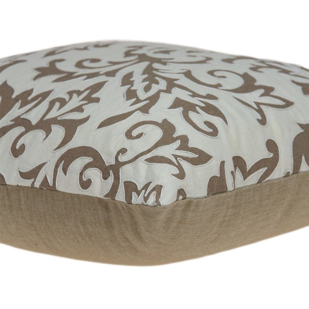 20" Beige Cotton Throw Pillow Cover — view 3