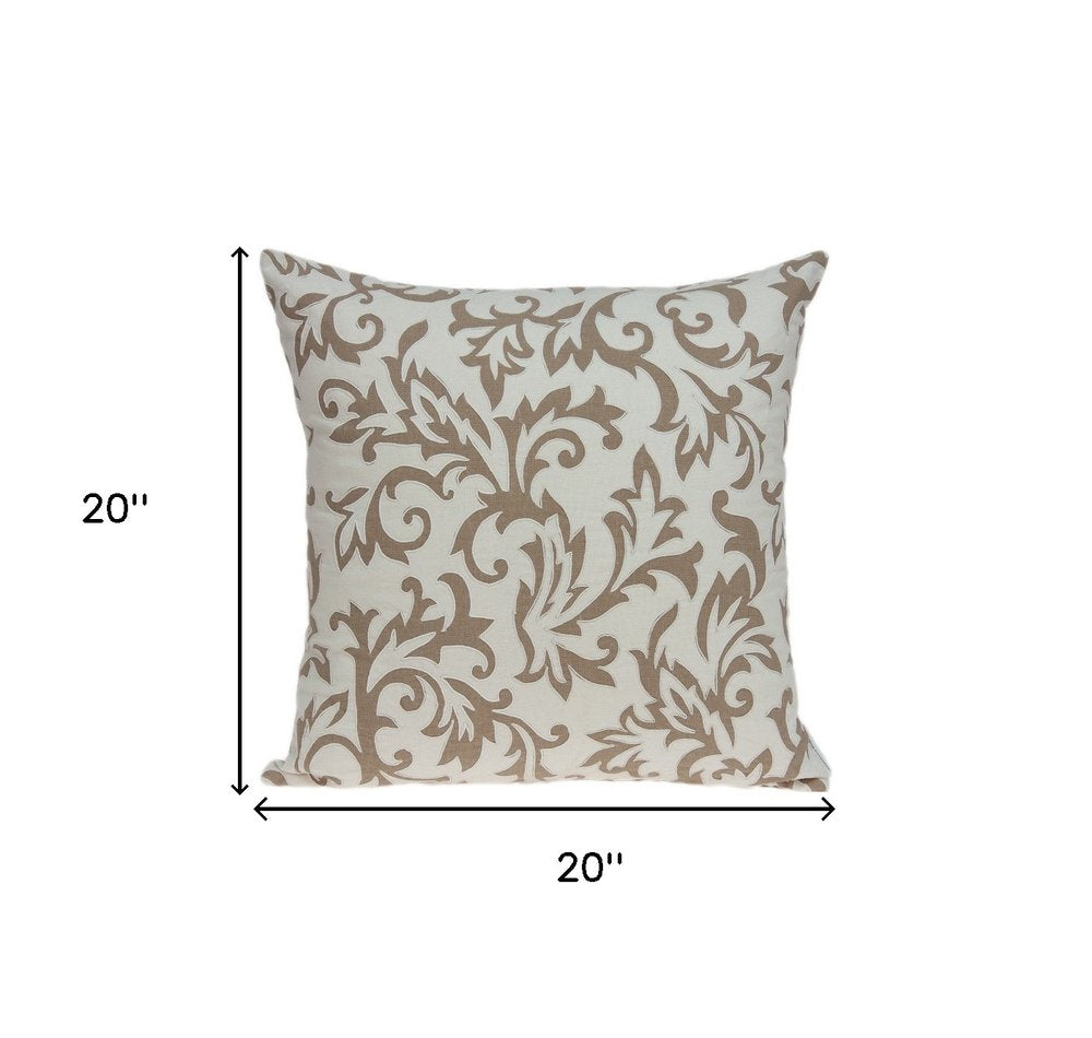 20" Beige Cotton Throw Pillow Cover — view 4