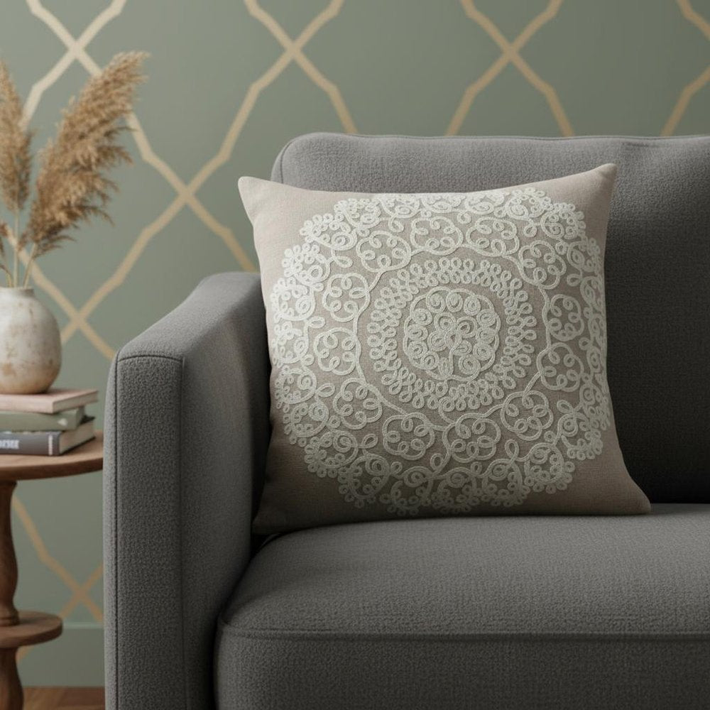 20" X 7" X 20" Traditional Tan Pillow Cover With Poly Insert — view 9