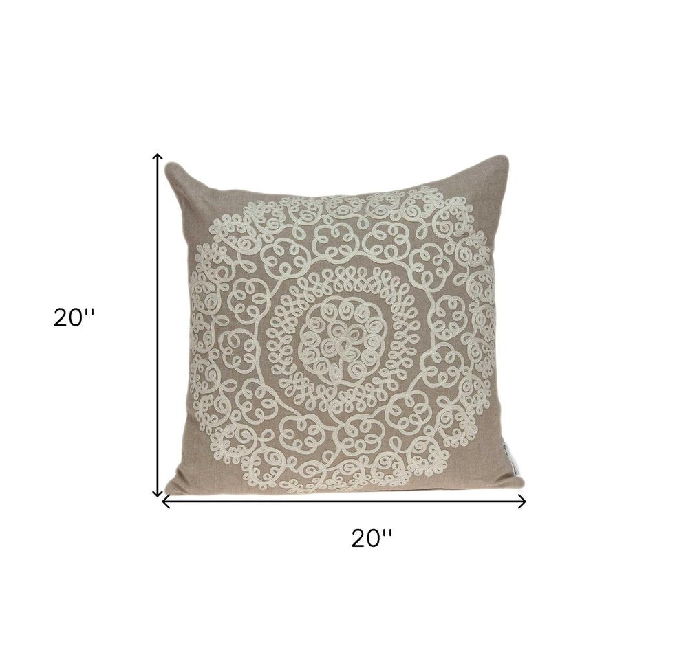 20" X 7" X 20" Traditional Tan Pillow Cover With Poly Insert — view 5