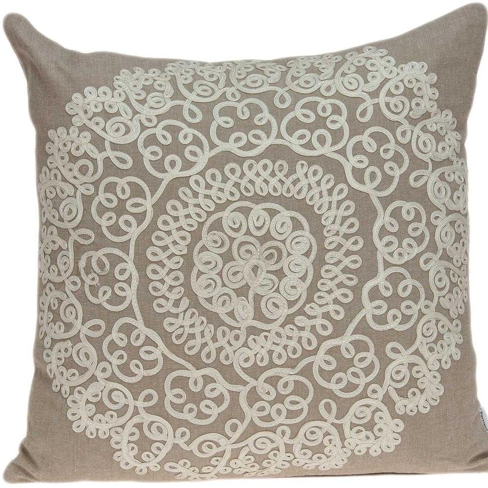 20" X 7" X 20" Traditional Tan Pillow Cover With Poly Insert — view 7