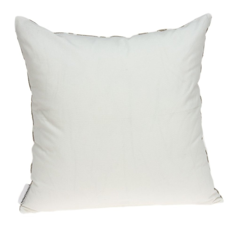 20" Ivory Damask Cotton Throw Pillow — view 3