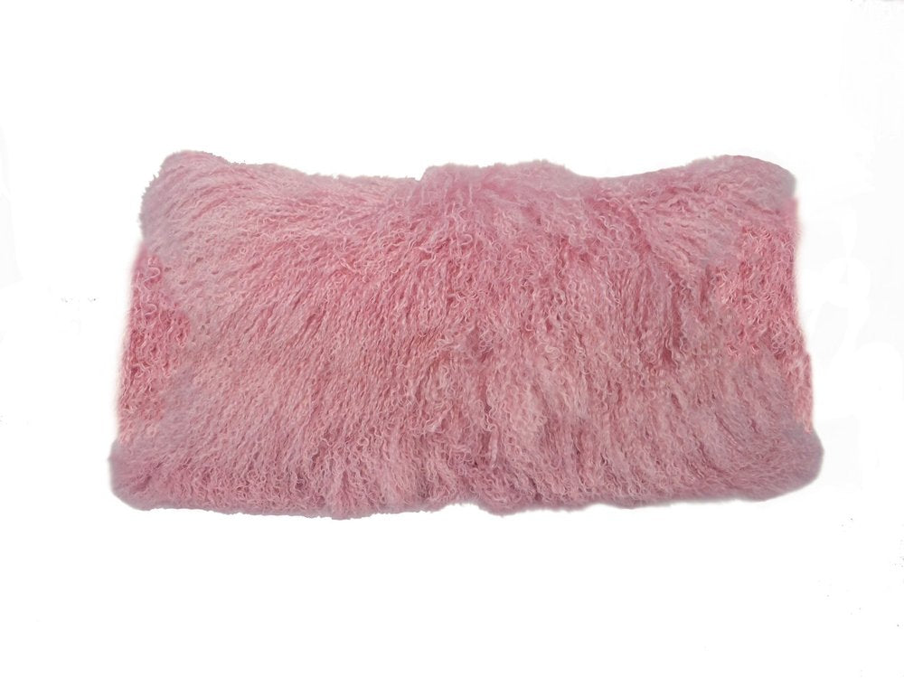 15" X 25" Pink Lambswool Down Lumbar Throw Pillow — view 2