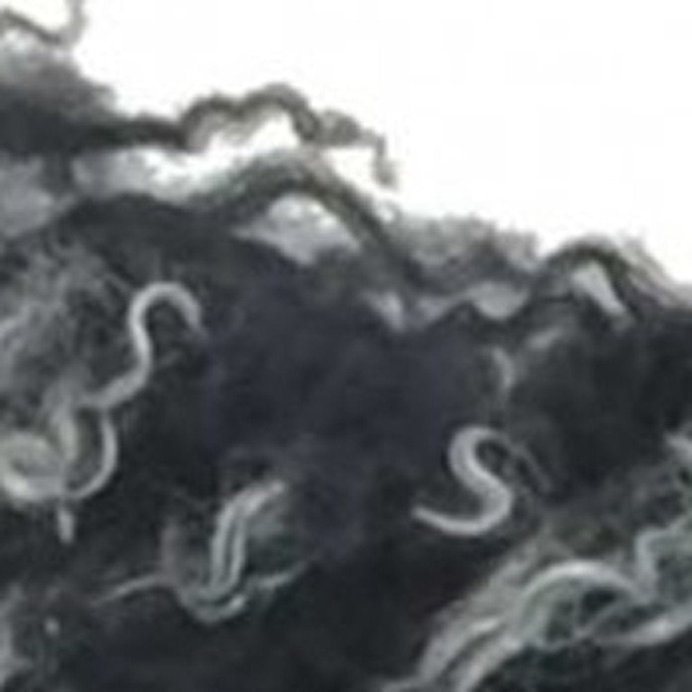 20" Black White Genuine Tibetan Lamb Fur Pillow With Microsuede Backing — view 3