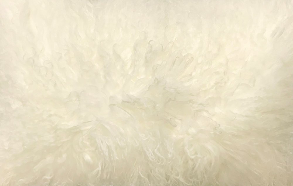 24" Creamy Genuine Tibetan Lamb Fur Pillow With Microsuede Backing — view 6