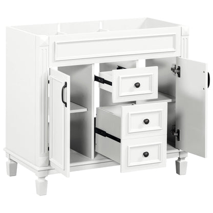 36'' Bathroom Vanity without Top Sink Cabinet only Modern Bathroom Storage Cabinet with 2 Soft Closing Doors and 2 Drawers - FurniFindUSA