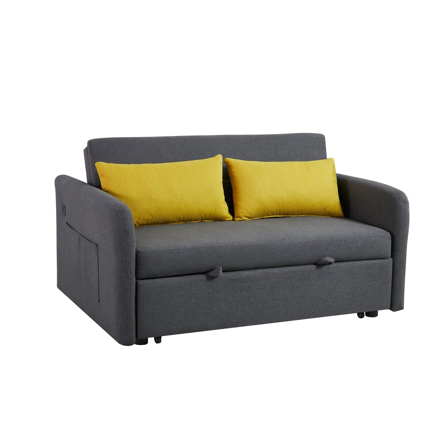 Twins Sofa Bed Grey Fabric - FurniFindUSA