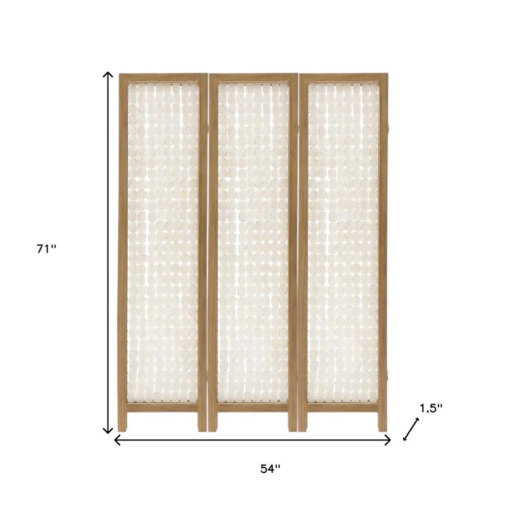71" Clear Folding Three Panel Screen Room Divider HomeRoots